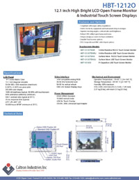 12 inch high bright industrial display monitor datasheet