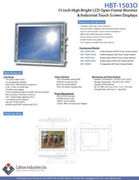 15 inch high bright industrial display monitor datasheet