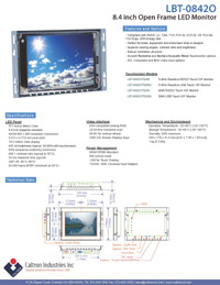8.4 inch led lcd industrial display monitor datasheet