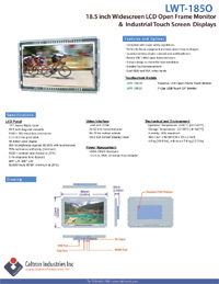 18.5 inch lcd industrial display monitor datasheet