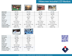 widescreen industrial display monitor datasheet